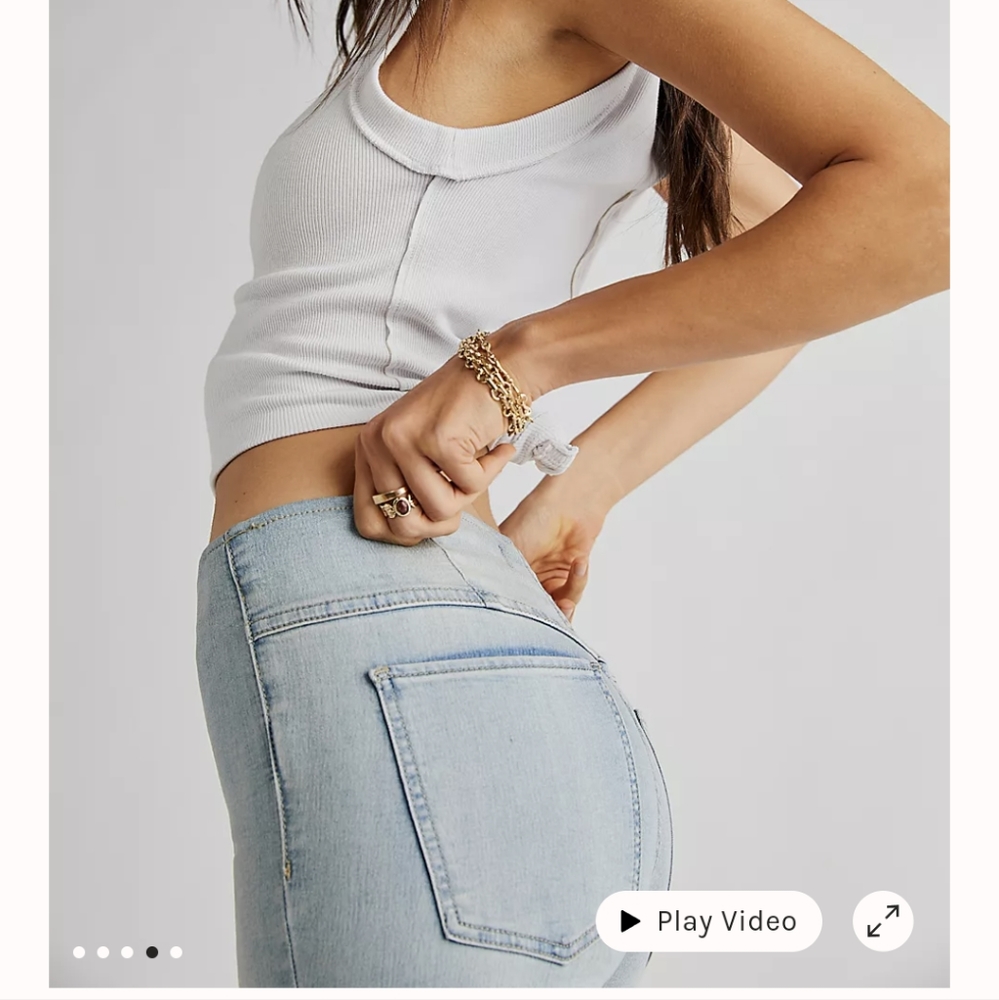 FREE PEOPLE pull on flare jeans size 26 - Picture 4 of 4